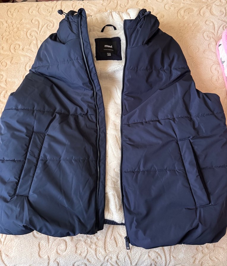 Mavi Lacivert Kapüşonlu Erkek Yelek - Görsel 2