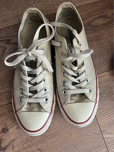 Converse Chuck Taylor Allstar krem renk kanvas ayakkabı