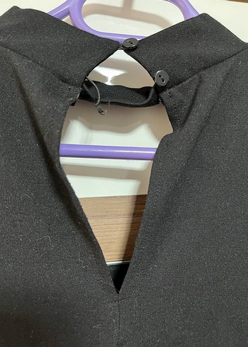 Siyah V Yaka elbise - Görsel 2