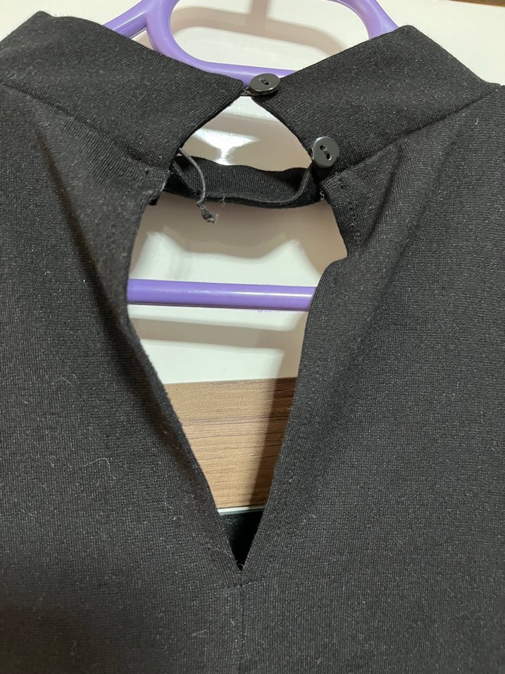 Siyah V Yaka elbise - Görsel 2