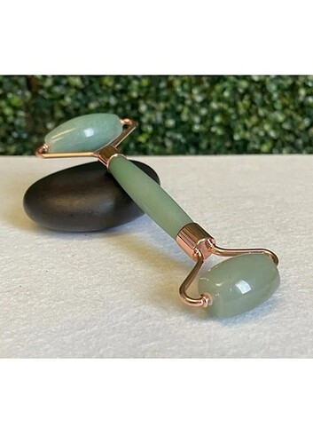 Diğer Aventurin Doğal Taş Gold Face Roller Çift Taraflı Masaj Aleti
