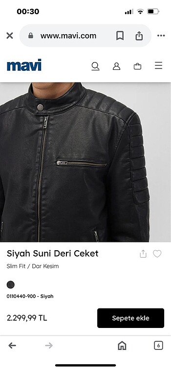 Mavi Suni Deri Ceket