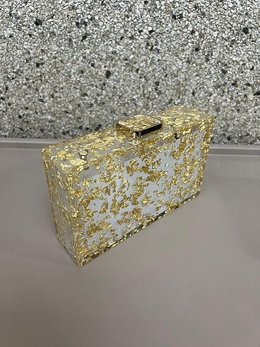 Zara Zara Şeffaf Üzeri Altın Varak kaplamalı Çanta