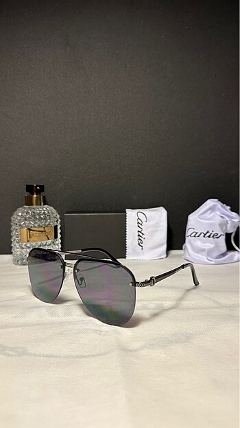 Cartier metal çerçeve unisex güneş gözlüğü