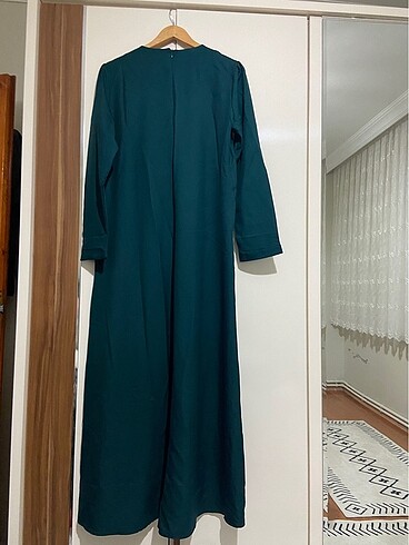 48 Beden yeşil Renk Boydan tesettür elbise