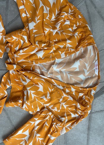 Sarı Desenli Bohem bikini altı ve üst - Görsel 2