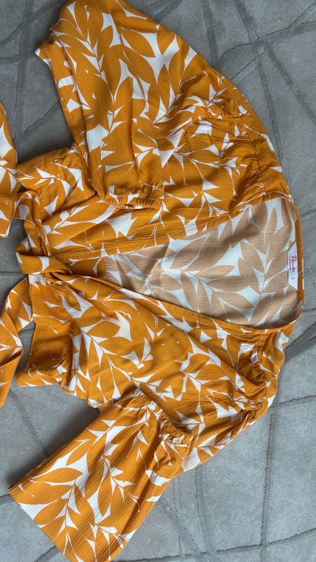 Sarı Desenli Bohem bikini altı ve üst - Görsel 2