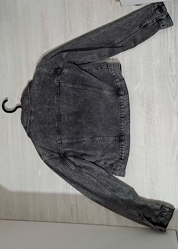 Gri Mini Denim Ceket - Görsel 2
