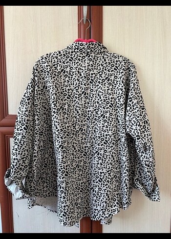 Diğer Gri Desenli Oversize Gömlek