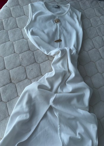 Beyaz Düğmeli elbise - Görsel 2