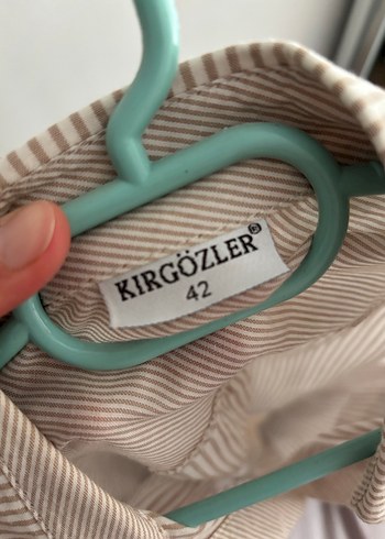 Bej Uzun Kollu Keten Midi Gömlek - Görsel 3