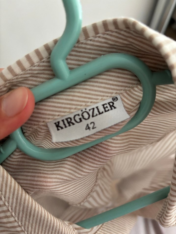 Bej Uzun Kollu Keten Midi Gömlek - Görsel 3