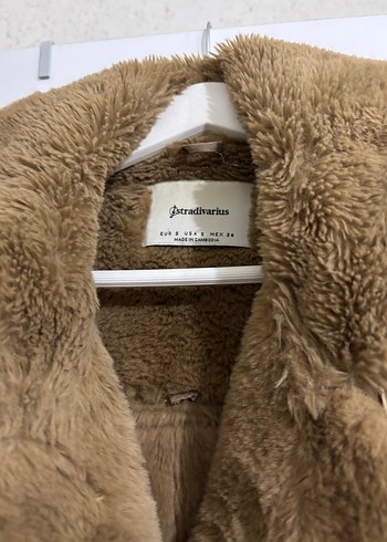 Bej Süet Kürklü Midi Kadın Ceket - Görsel 2