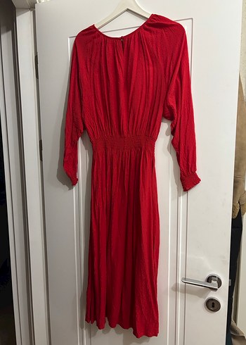 Kırmızı Uzun Kadın Elbise - Görsel 3