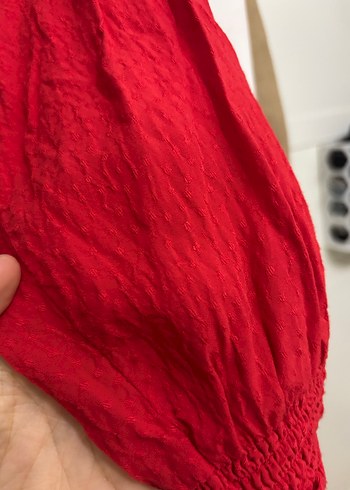 Kırmızı Uzun Kadın Elbise - Görsel 2