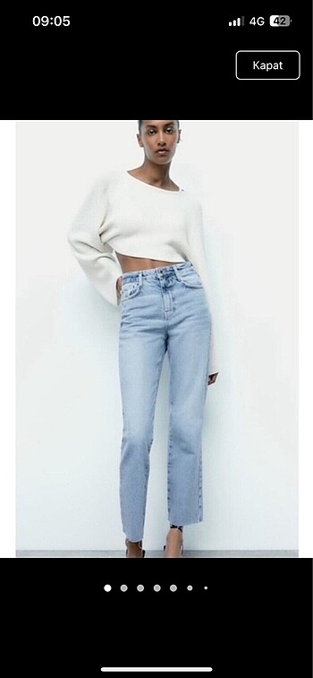 ZARA ORJINAL STRAIGHT FIT 34/XS Beden
