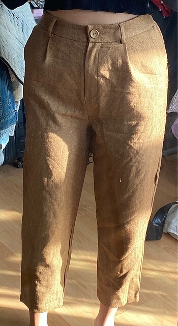 Hardal Rengi Kışlık Kumaş Pantolon - Görsel 4