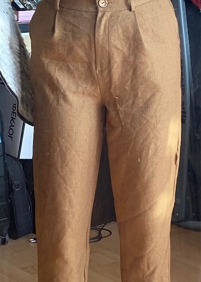 Hardal Rengi Kışlık Kumaş Pantolon - Görsel 2