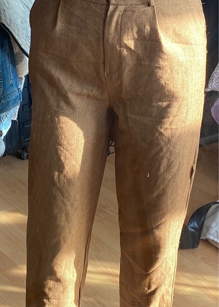 Hardal Rengi Kışlık Kumaş Pantolon - Görsel 4