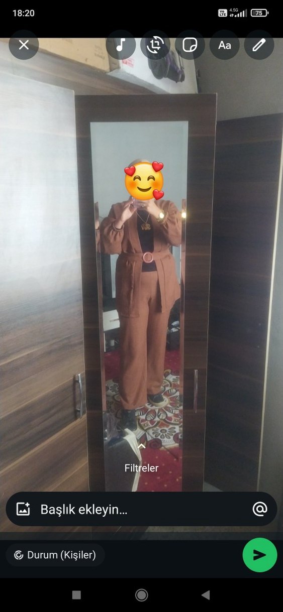 Kahverengi Kemerli  kimonu takimi - Görsel 2