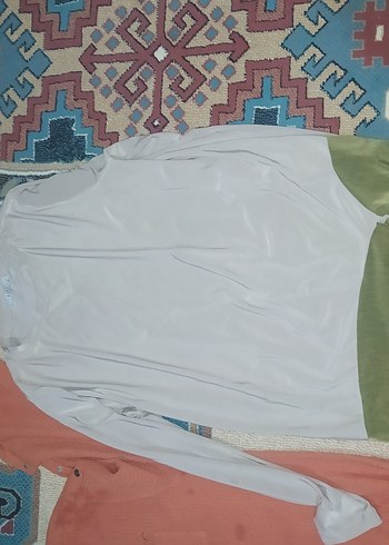 Hamile Uzun Kollu Çok Renkli Salaş Tişört - Görsel 2