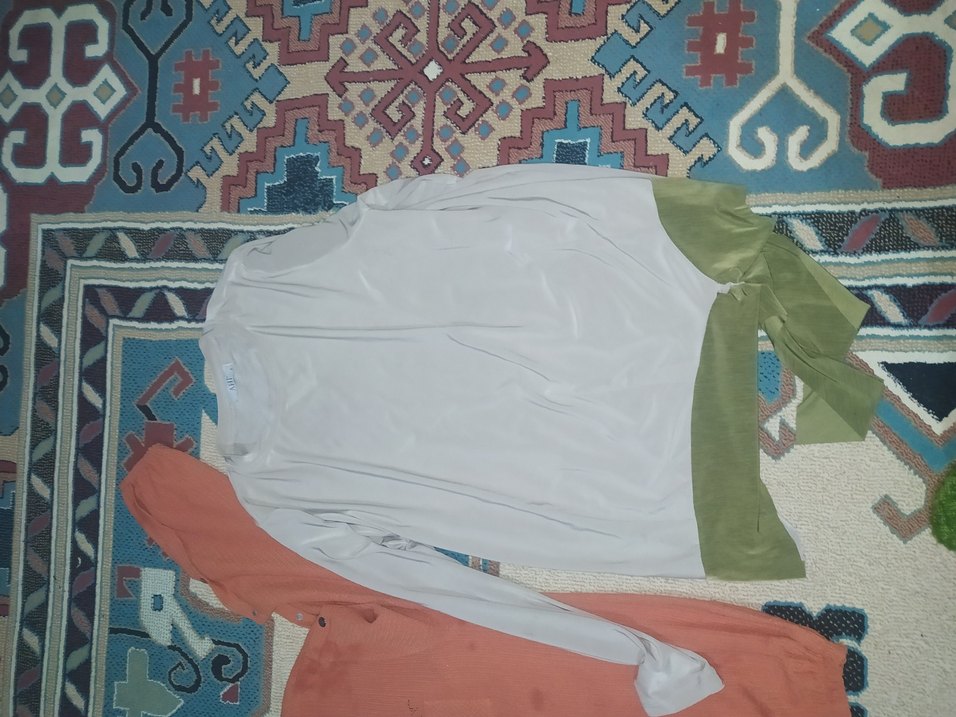 Hamile Uzun Kollu Çok Renkli Salaş Tişört - Görsel 2