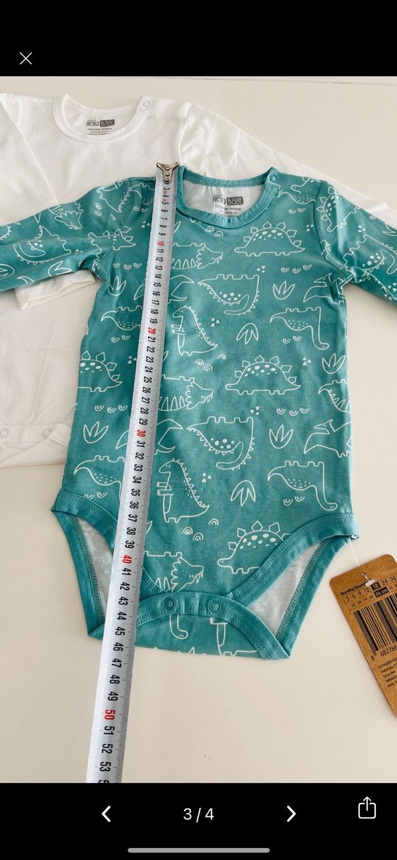 Uzun Kollu Pamuk Bebek Body - Baskılı ve Düz - Görsel 2