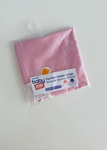 Pembe Baskılı Bebek Emzik Sarma Örtüsü