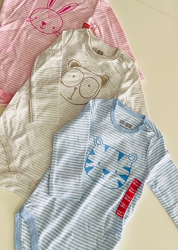HelloBaby Uzun Kollu, Düğmeli Bebek Kız Body