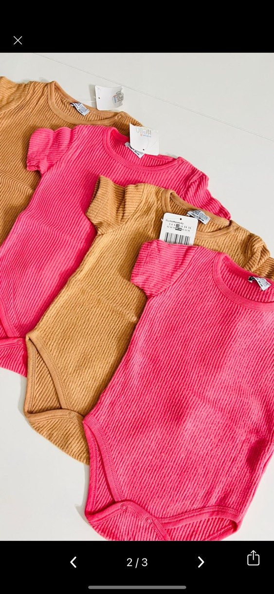 Kız Bebek Kısa Kollu Pastel Body - Görsel 2