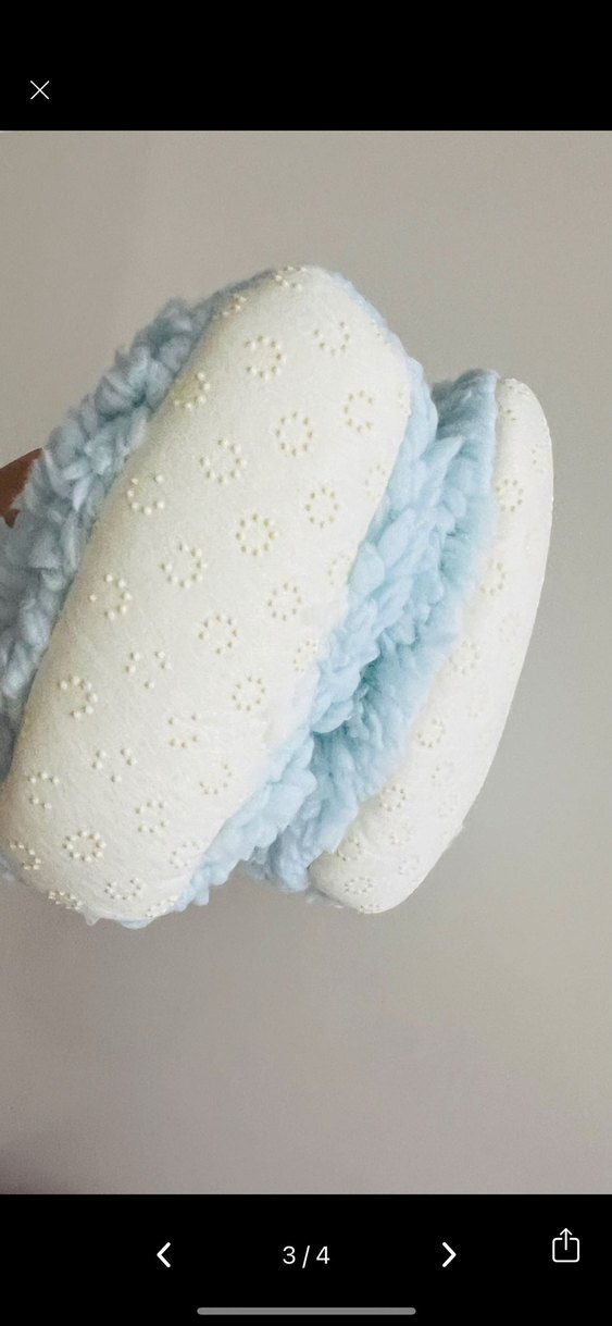 Erkek Çocuk Mavi Örgü Sıcak Terlik - Görsel 3