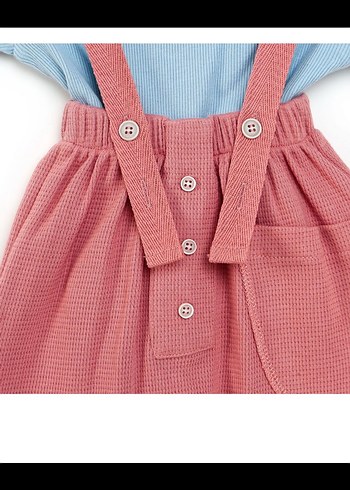 Pembe Askılı Bebek Kız Tulum Takımı - Görsel 3