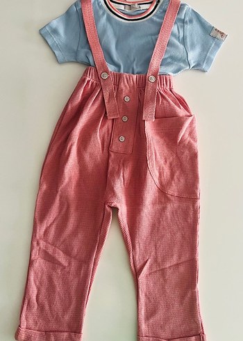 Pembe Askılı Bebek Kız Tulum Takımı - Görsel 7