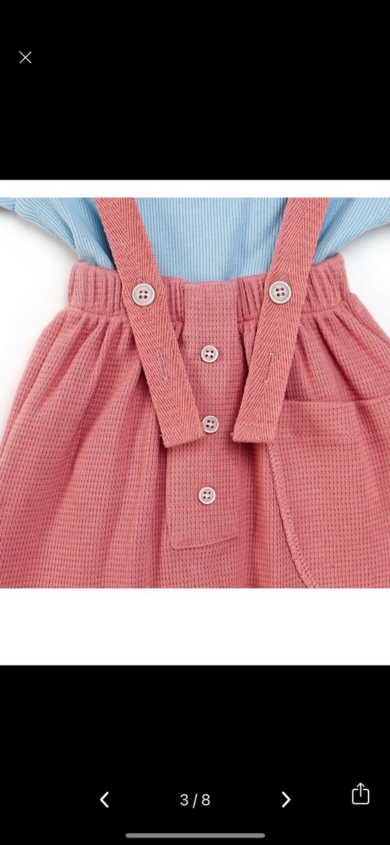 Pembe Askılı Bebek Kız Tulum Takımı - Görsel 3