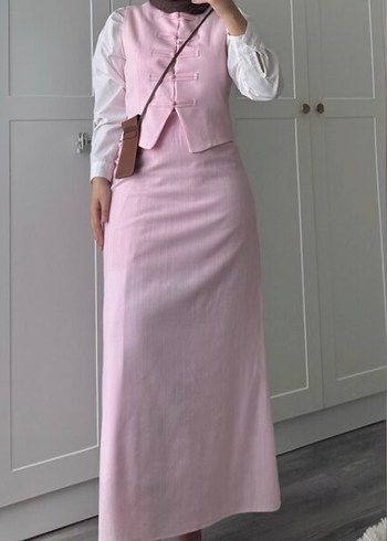 Pembe Midi Kadın Takım Elbise