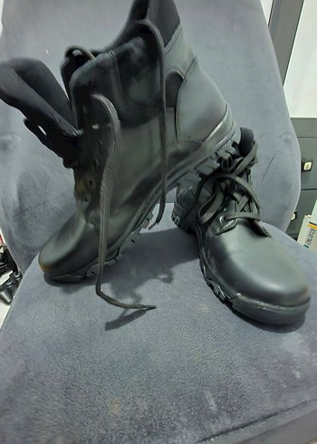 Siyah Erkek Biker Botları Tokalı orjinal deri - Görsel 5