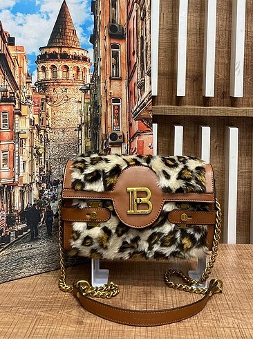 Leopar Desen Peluş Çanta