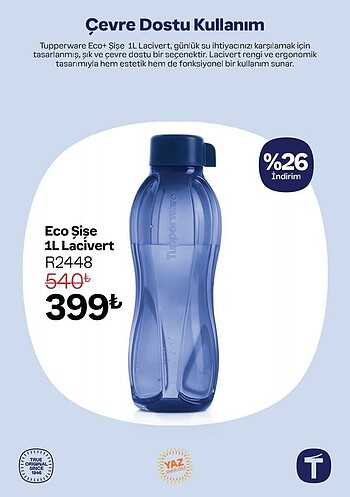 1 litre lacivert eco şişe
