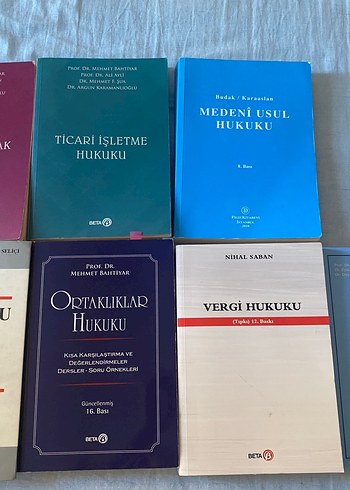 Hukuk Kitapları Seti: Medeni Usul, Vergi, Ticari İşletme,Eşya