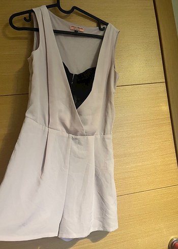 Bershka önğ dantelli büstiyerli V Yaka Tulum - Görsel 5