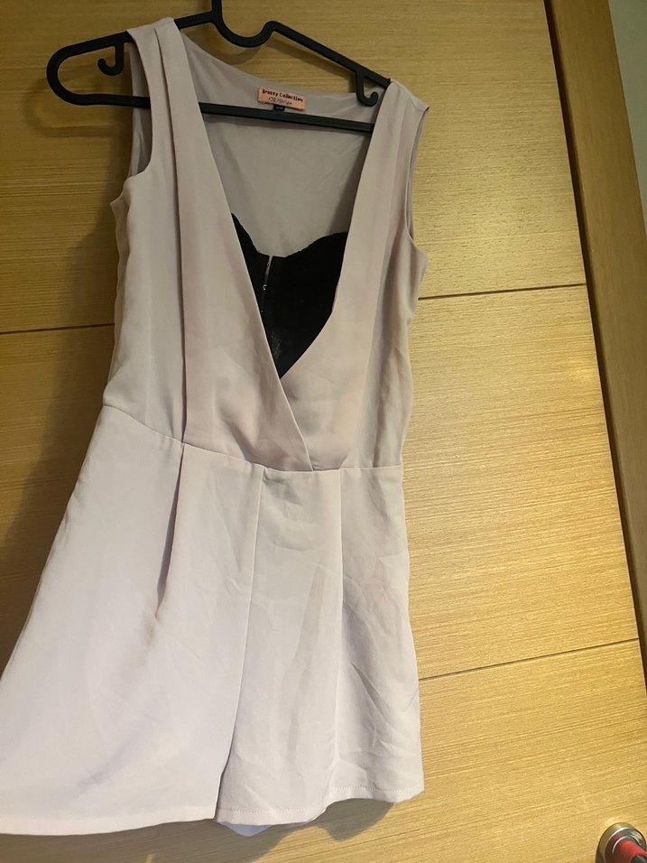 Bershka önğ dantelli büstiyerli V Yaka Tulum - Görsel 5