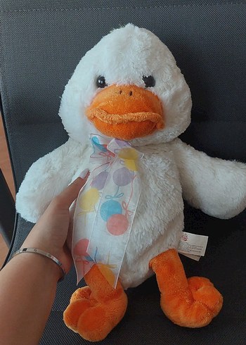 Beyaz Peluş Ördek sesli Oyuncak