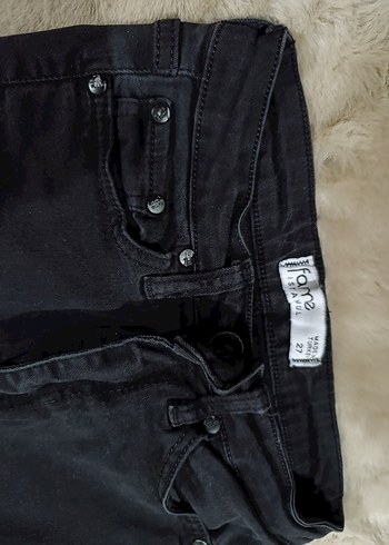 Düğmeli Siyah Kadın Denim Pantolon