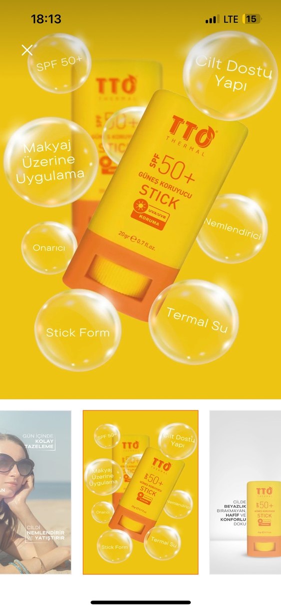 TTO Güneş Koruyucu Stick SPF 50+ - Görsel 3