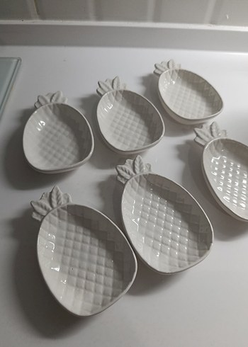 Beyaz Ananas Tasarımlı Bohem Tabak Seti - Görsel 3