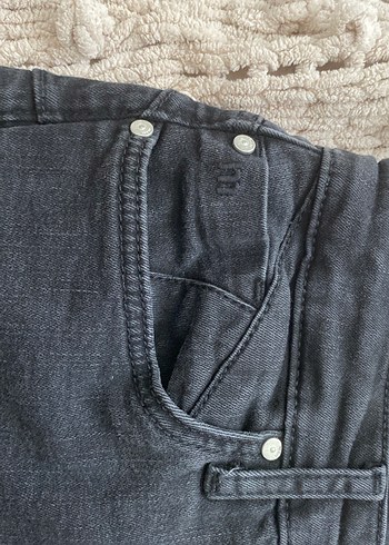 28 Beden Gri Kadın Midi Boy Denim Jean