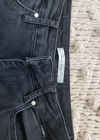 28 Beden siyah Renk Gri Kadın Midi Boy Denim Jean