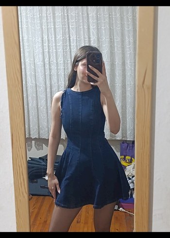 Happiness Koyu Lacivert Denim Elbise
