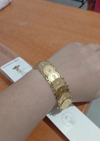 Çelik Bileklik Bohem Zincir Detaylı Altın Renk Bileklik - Görsel 3