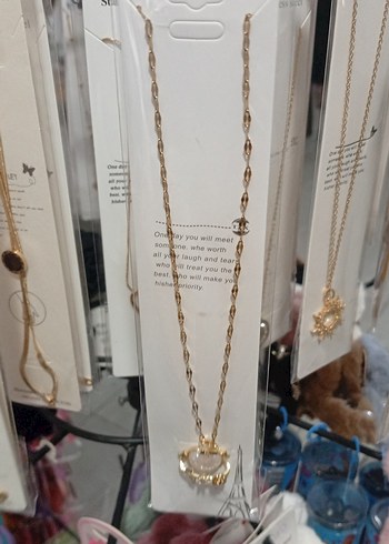 Çelik kolye İşlemeli Altın Renkli Midi Kolye - Görsel 2